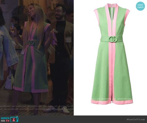 pink and green gucci dress insecure|amanda seales pink green dress.